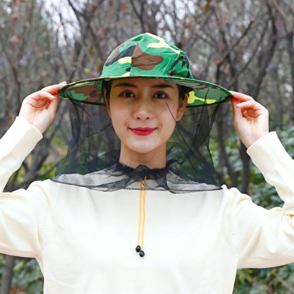 Agriculture Farming Hats - หมวกเลี้ยงผึ้งนิรภัย พร้อมตาข่ายกันผึ้งและยุง ป้องกันใบหน้า สำหรับอุปกรณ์งานเกษตรในไร่นาและฟาร์ม Wanfengmi