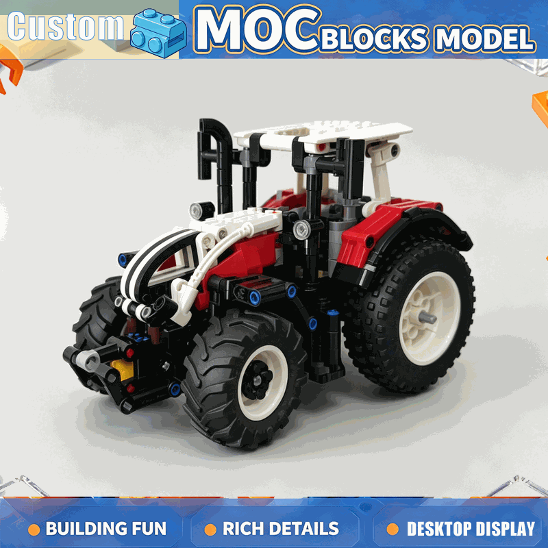 Agriculture Farming Education - 569 ชิ้น บล็อกประกอบรถแทรกเตอร์ฟาร์ม โมเดลยานพาหนะทางการเกษตรที่มีรายละเอียด ของเล่นประกอบสร้างสรรค์ ของสะสมตั้งโต๊ะ