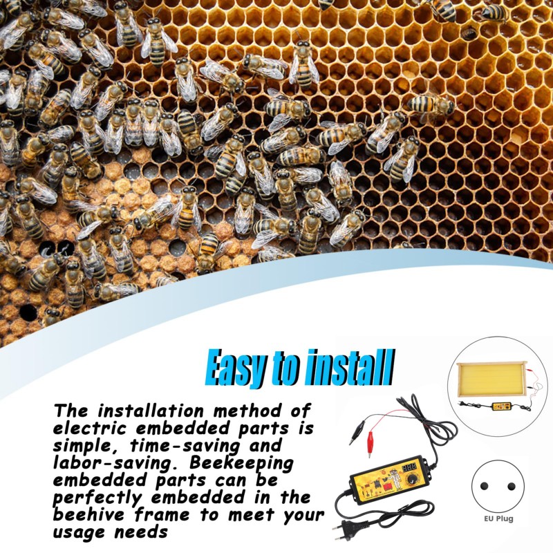 Beehive Frame Wax - ABMS-โครงรังผึ้งสำหรับกรอบแว็กซ์ อุปกรณ์เลี้ยงผึ้ง เครื่องฝังลวดแว็กซ์ไฟฟ้า พร้อมปลั๊ก EU