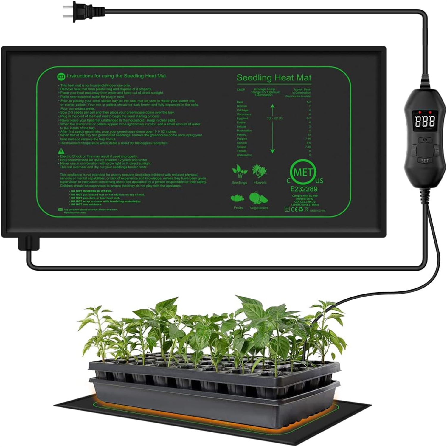 แผ่นทำความร้อนสำหรับต้นกล้าพร้ - Seedling Heat Mat บทวิจารณ์และราคา